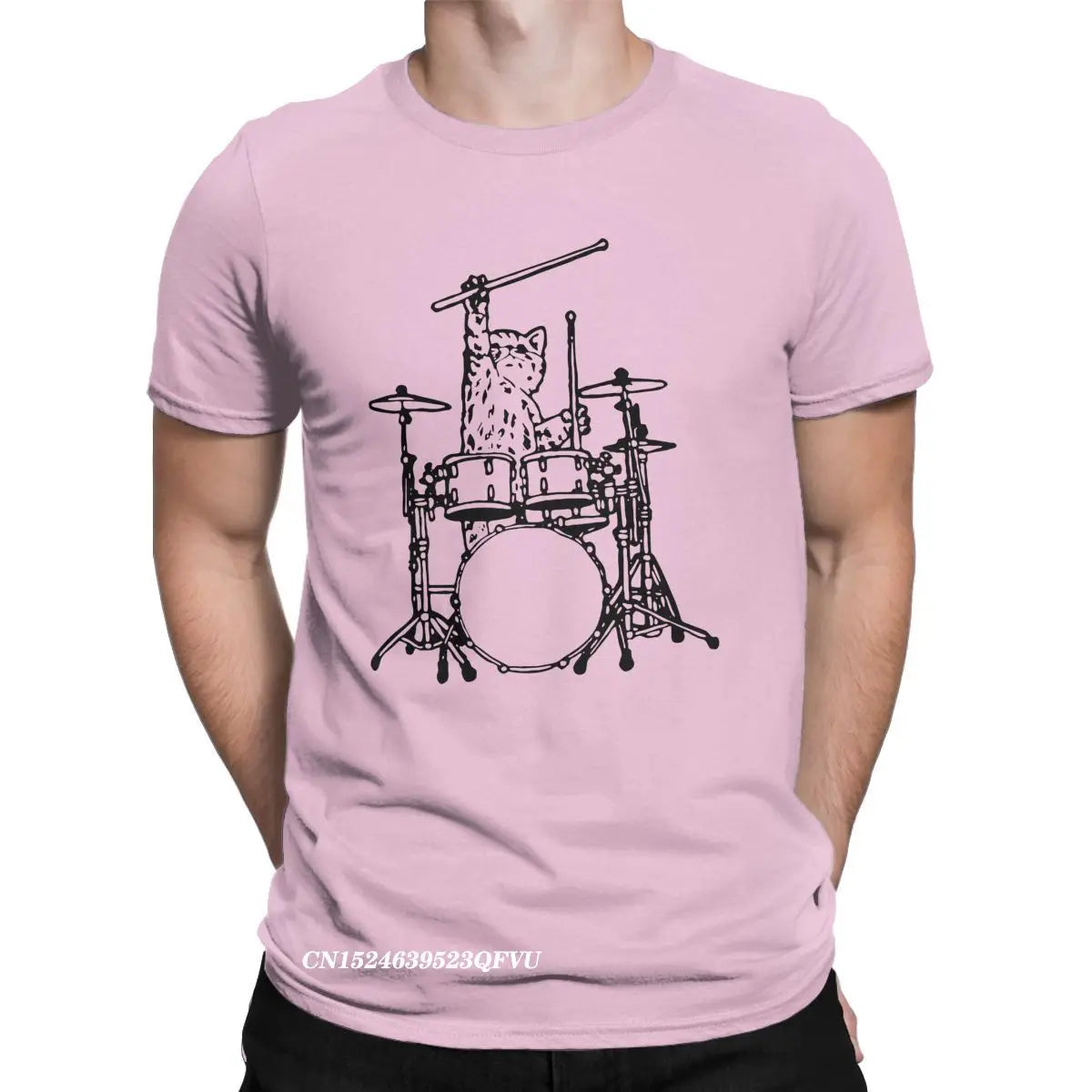 Cat Playing Drums Fun Shirt