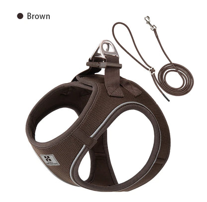 Reflective Mesh Dog Harness and Leash Set