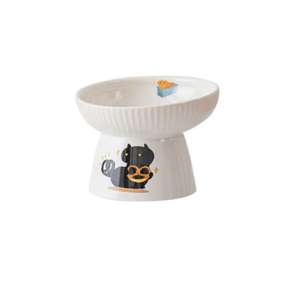 Cute Ceramic Cat Bowl Non-Slip