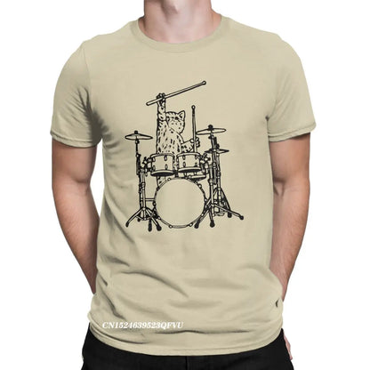 Cat Playing Drums Fun Shirt