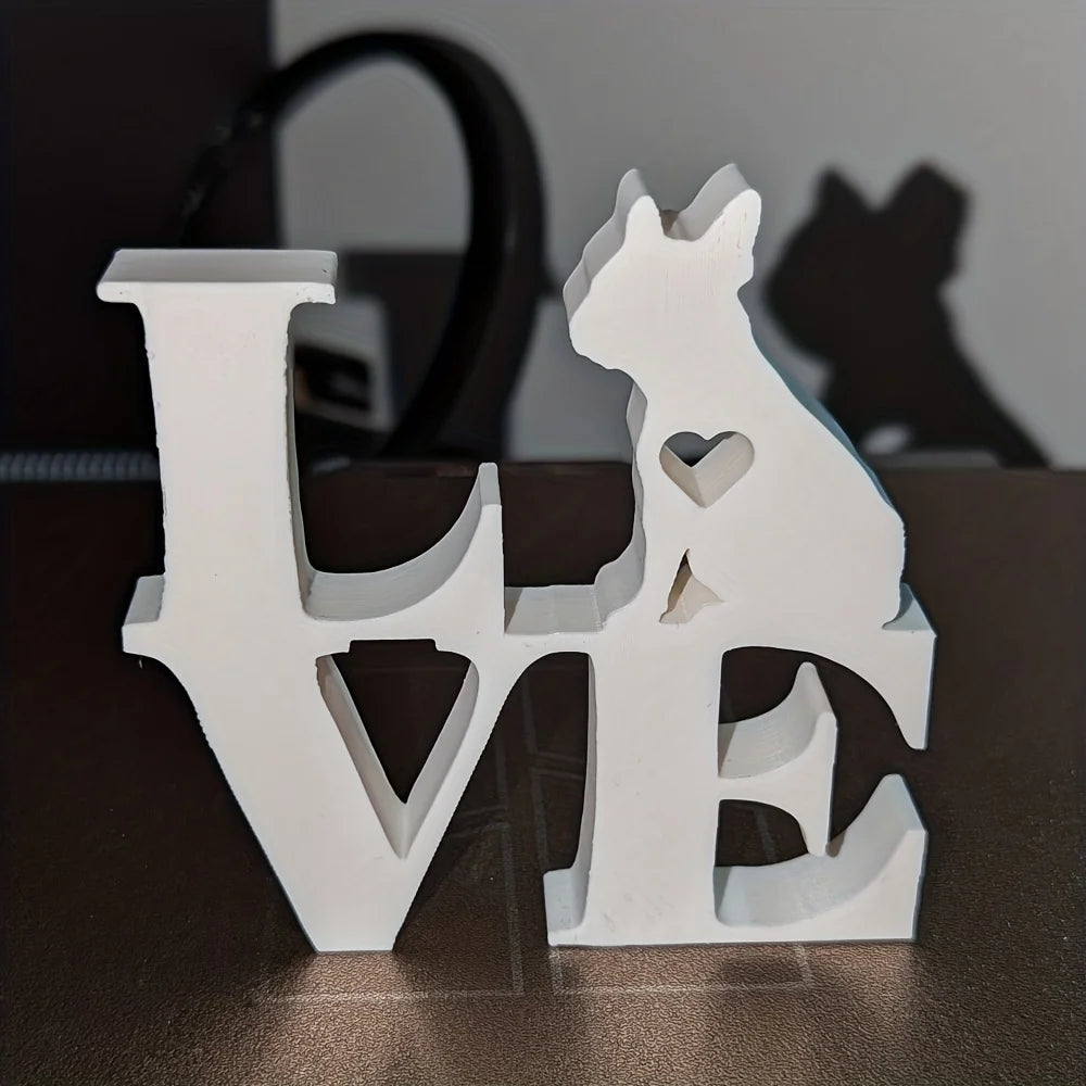 Sculpture de silhouette de chien d'amour