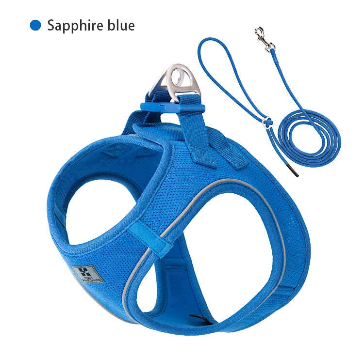 Reflective Mesh Dog Harness and Leash Set