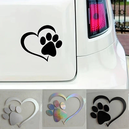 Heart Paw Print Car Decal