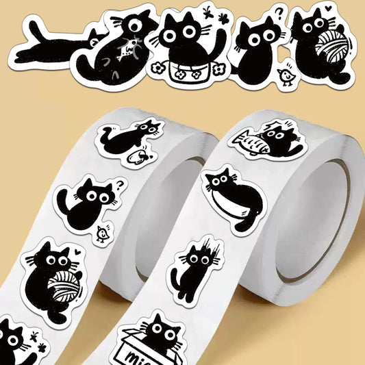 Black Cat Sticker Roll