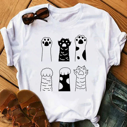 เสื้อยืดลายแมวน่ารัก