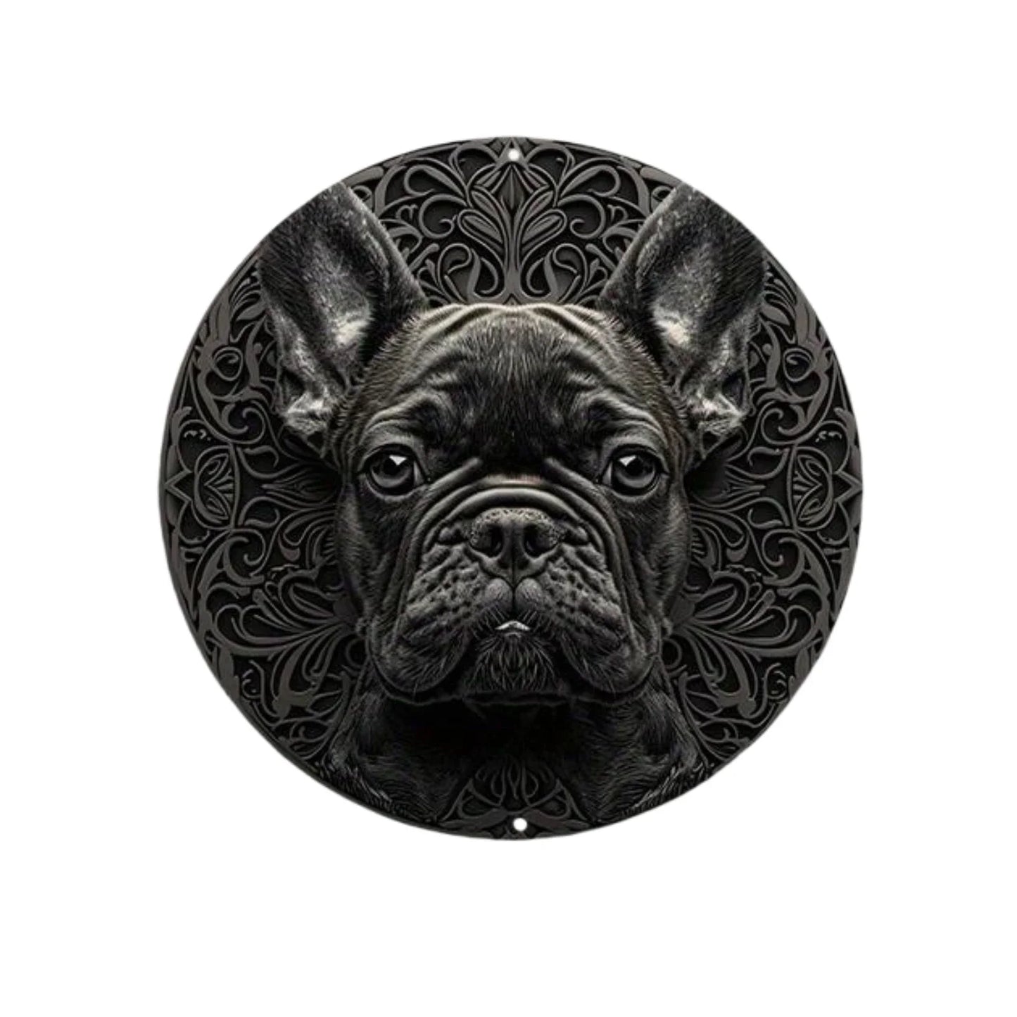 Plaques circulaires de portrait de chien de style vintage