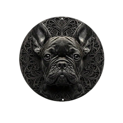 Plaques circulaires de portrait de chien de style vintage