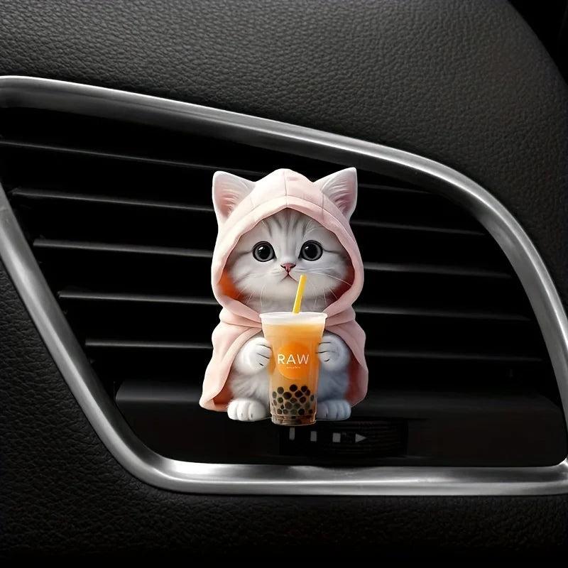 Cute Hooded Cat Air Vent Clips