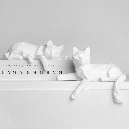 Set of Cat Sculptures Geometric
