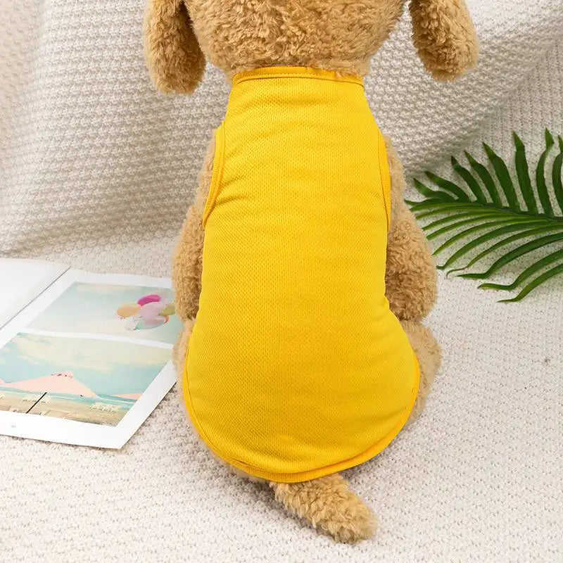Solid-Color Sleeveless Pet Shirt for Dogs and Cats