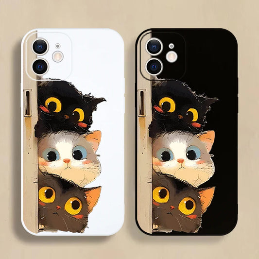 Cartoon Cat Printed iPhone Case