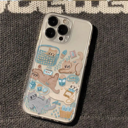 Cartoon Cat Transparent iPhone Case