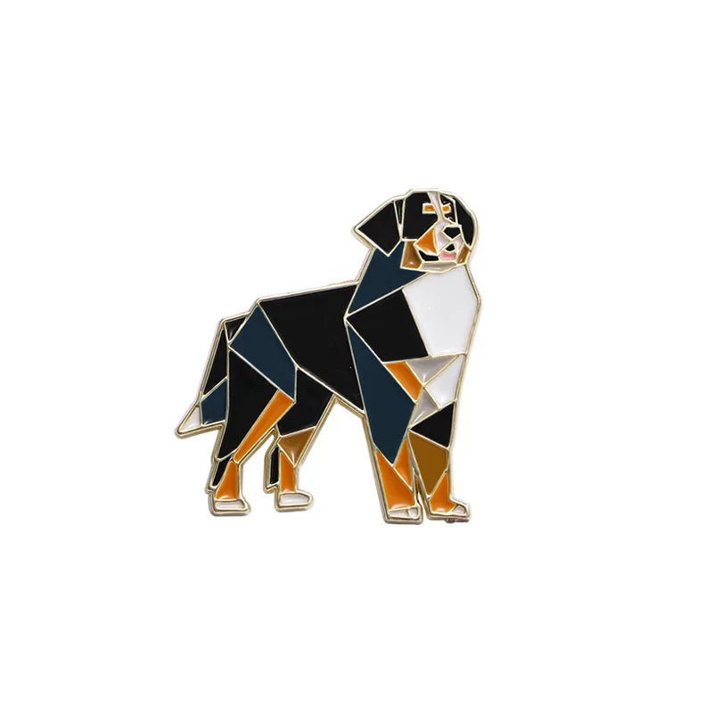 Geometrischer Hund Emaille Pin
