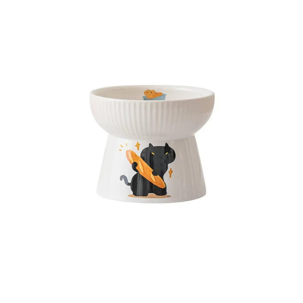 Cute Ceramic Cat Bowl Non-Slip