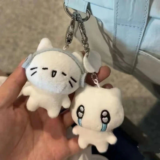 Porte-clés en peluche poupée chat