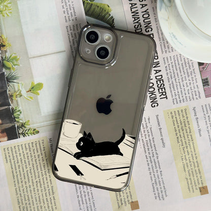 Cartoon Black Cat iPhone Case