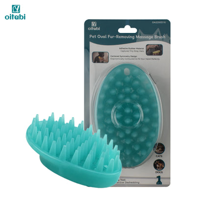 Oval Silicone Pet Massage Brush