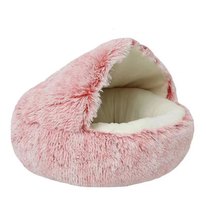 Soft Plush Pet Bed with Cover Round