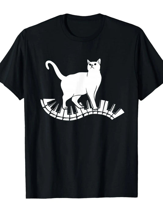 Funny Piano Cat T-Shirt