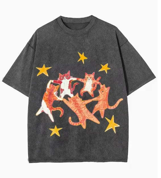 T-Shirt Dancing Cat Star