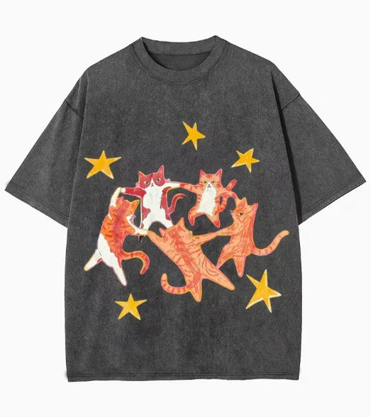 T-Shirt Dancing Cat Star