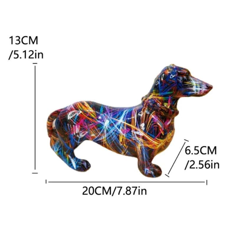 Vibrant Graffiti Dog Sculpture