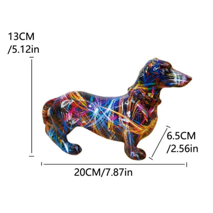 Vibrant Graffiti Dog Sculpture
