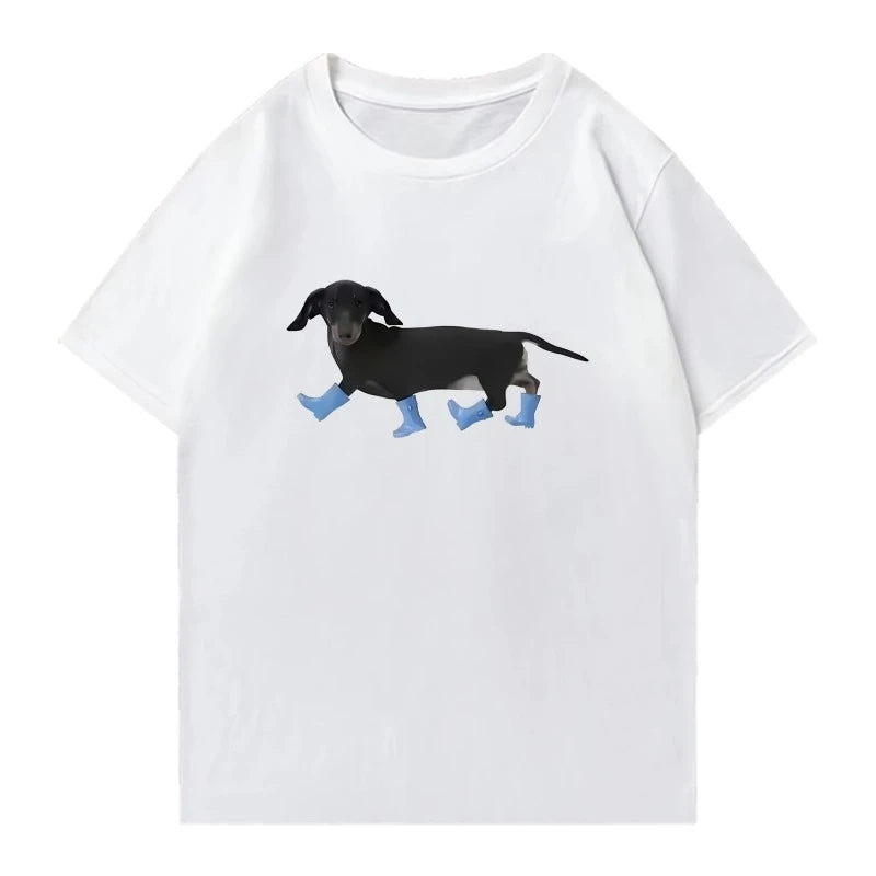 Funny Dachshund Printed Cotton Shirt