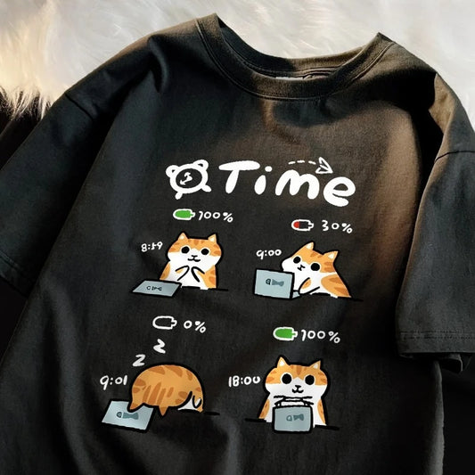 Cat Time Funny Shirt