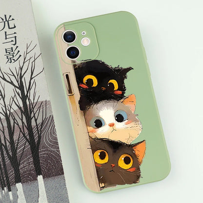 Cartoon Cat Printed iPhone Case