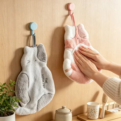 Cute Cat Hanging Towel