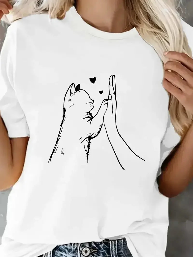 חולצה מקסימה של Cat Paw Heart