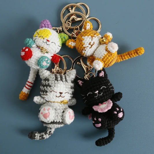 Porte-clés au crochet petit chat