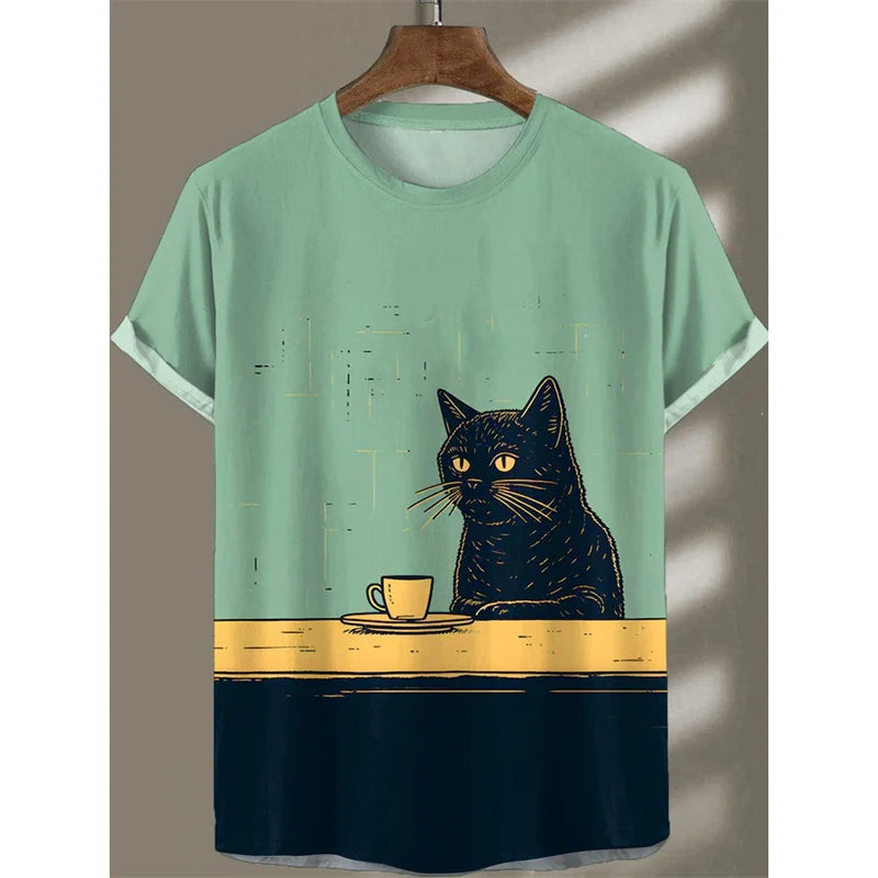 3D Cartoon Cat Animal T-Shirt