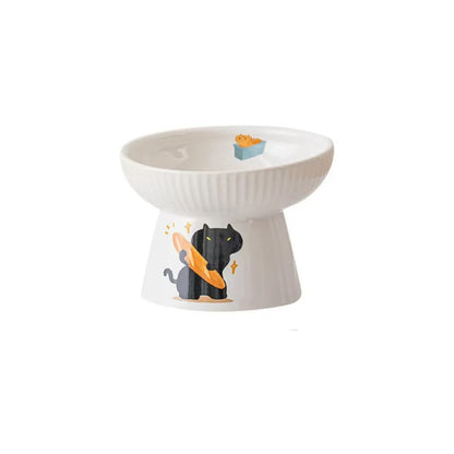Cute Ceramic Cat Bowl Non-Slip