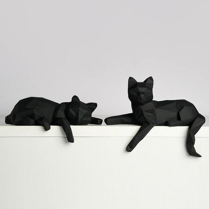 Set of Cat Sculptures Geometric