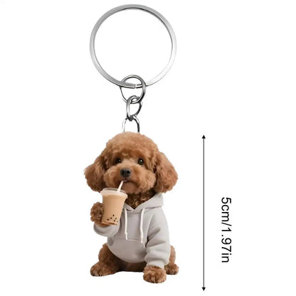 2D Acrylic Puppy Keychain and Bag Charm