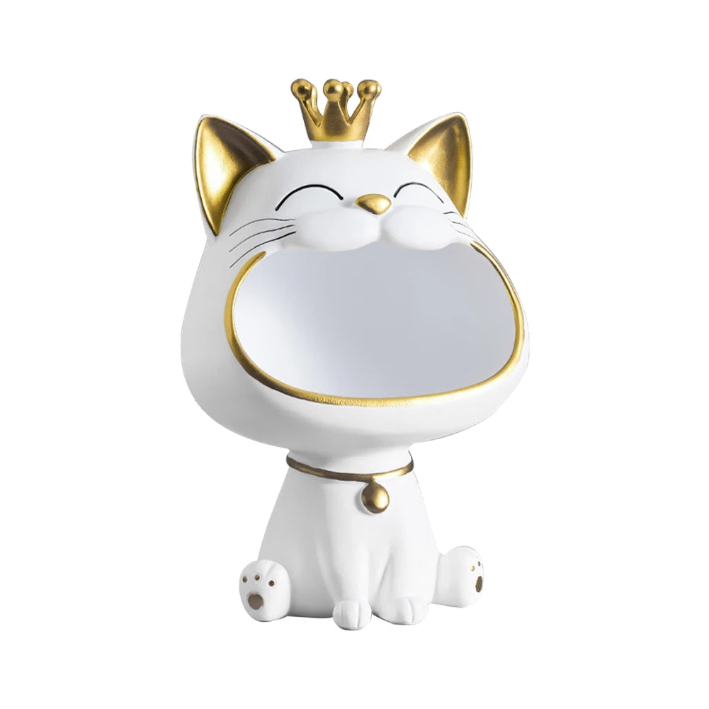 Cat Statue Desktop Storage