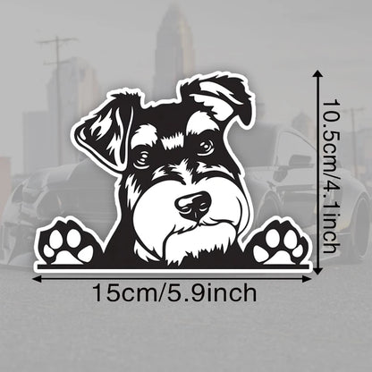 Peeking Dog Car Decal