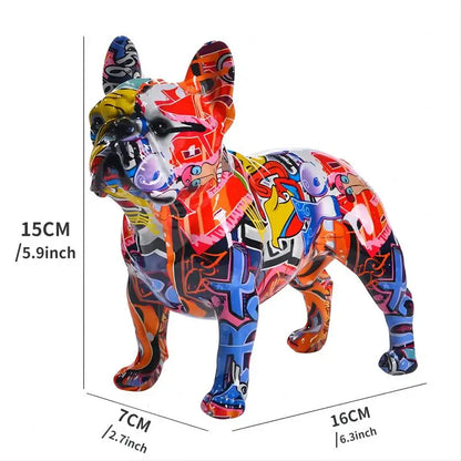 Vibrant Graffiti Dog Sculpture