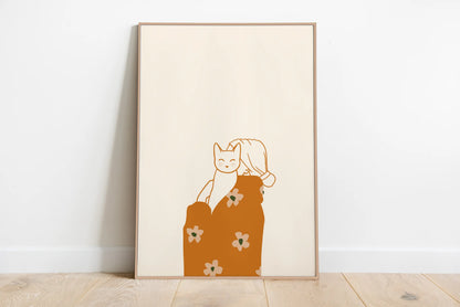 Poster da parete con gatto minimalista