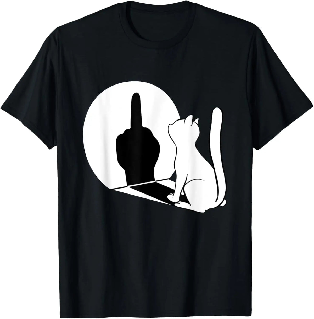 Women's Cat Graphic T-Shirt with Funny Shadow Print