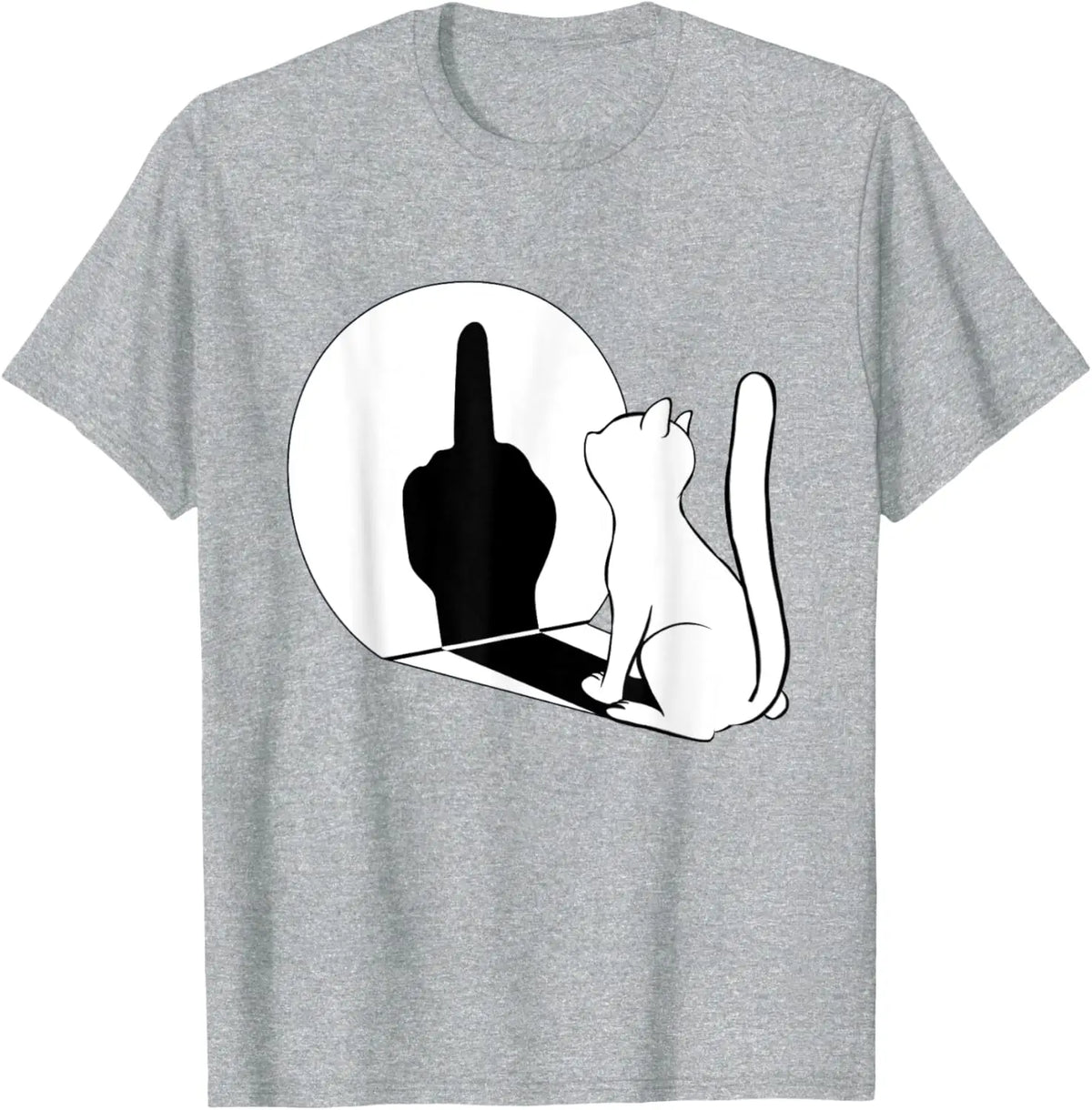 Women's Cat Graphic T-Shirt with Funny Shadow Print