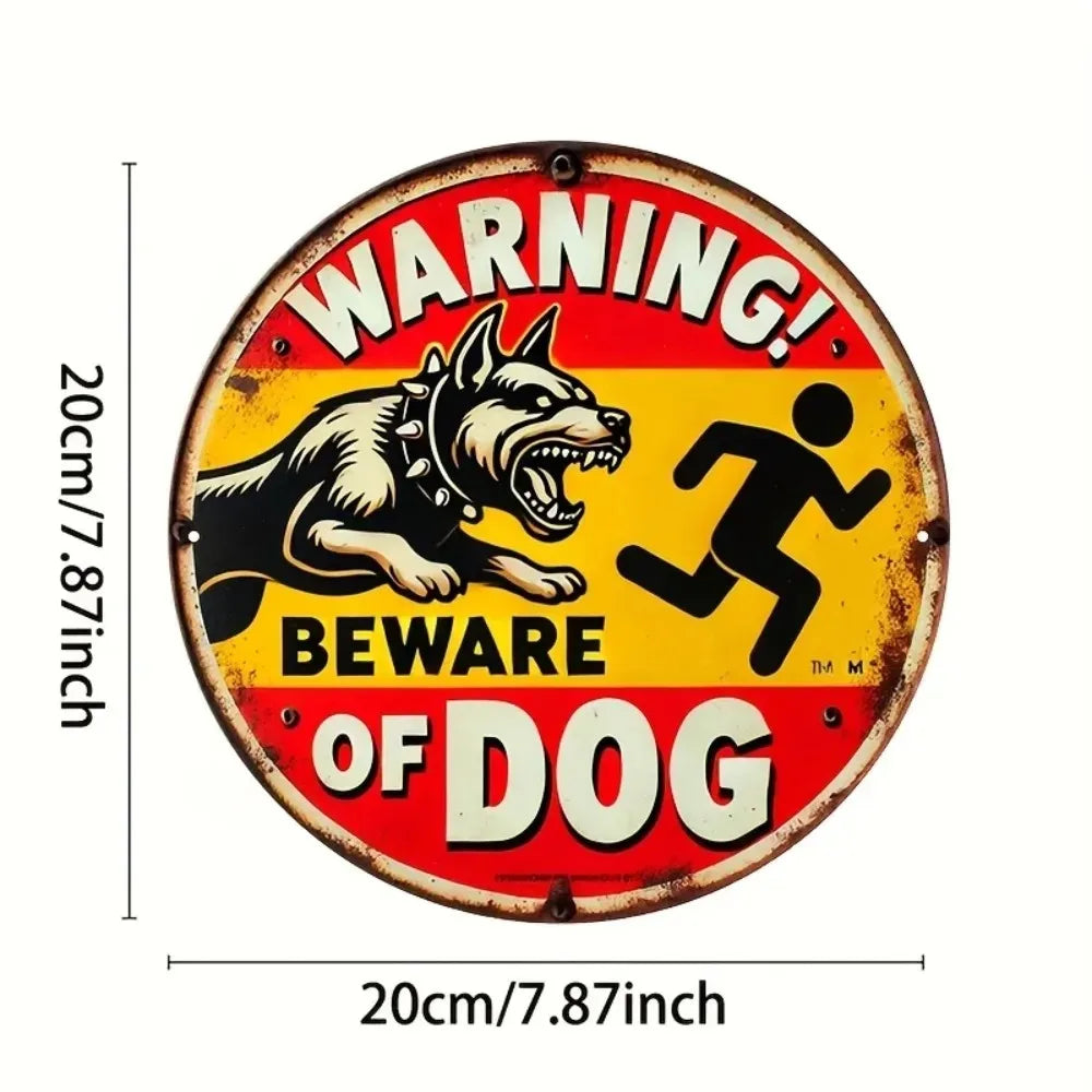 Vintage Warning Beware of Dog Sign