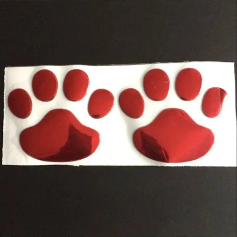 Metallic Paw Print Car Decal