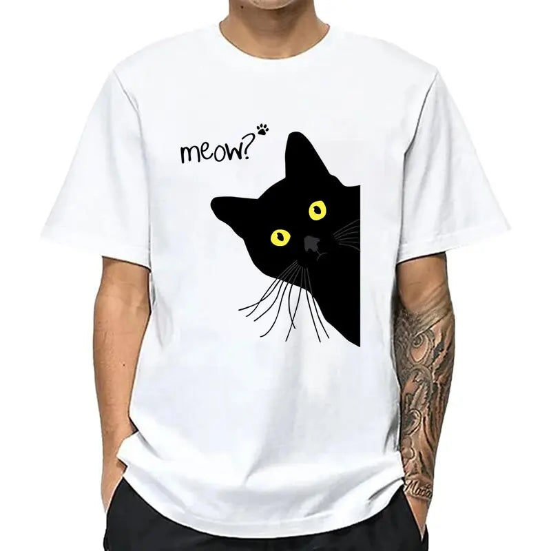 Meow Black Cat T Shirt