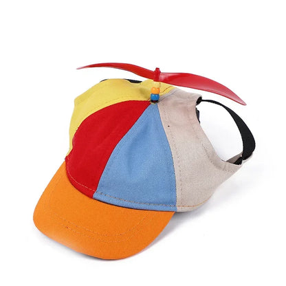 Colorful Cotton Pet Propeller Hat with Adjustable Strap