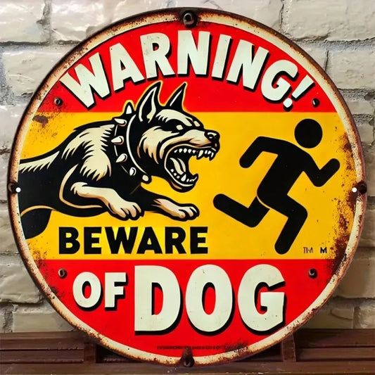Vintage Warning Beware of Dog Sign