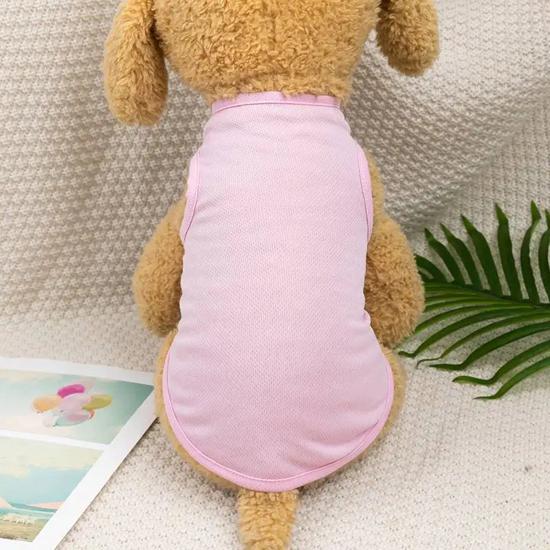 Solid-Color Sleeveless Pet Shirt for Dogs and Cats