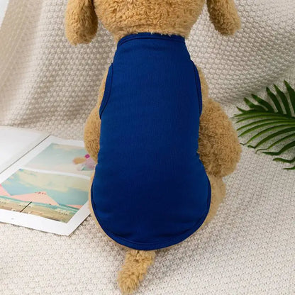 Solid-Color Sleeveless Pet Shirt for Dogs and Cats